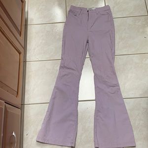 Hollister size 1: purple corduroy high waisted flare pants💜